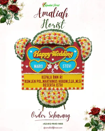 Karangan Papan Bunga Pernikahan di Bojanegara
